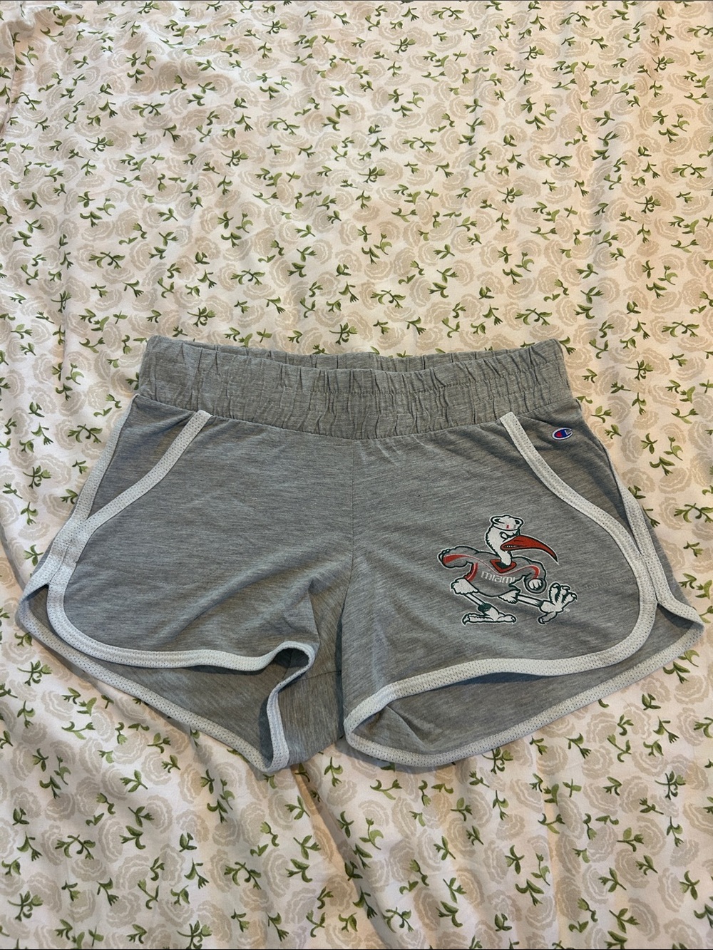Vintage Champion Miami university Gray Women’s Athletic Shorts with White Trim